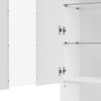 Mobile TV con caminetto elettrico non riscaldante da 34,2", Centro di intrattenimento con luce LED, Ripiani in vetro temperato per TV fino a 75"