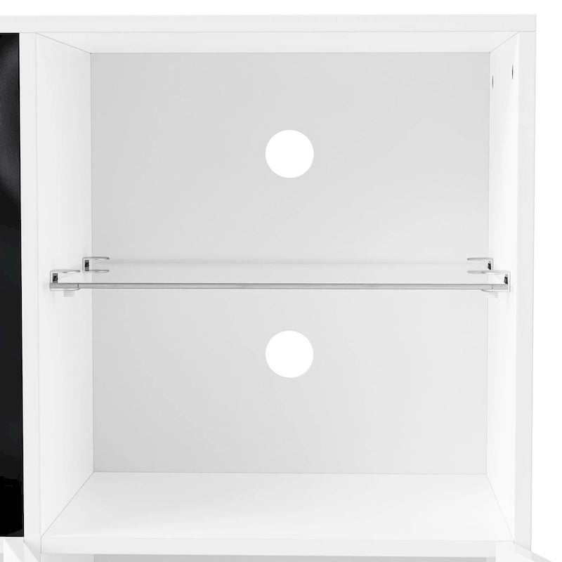 Mobile TV con caminetto elettrico non riscaldante da 34,2", Centro di intrattenimento con luce LED, Ripiani in vetro temperato per TV fino a 75"