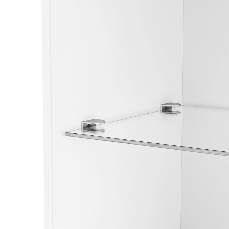 Mobile TV con caminetto elettrico non riscaldante da 34,2", Centro di intrattenimento con luce LED, Ripiani in vetro temperato per TV fino a 75"