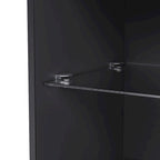 Mobile TV con caminetto elettrico non riscaldante da 34,2", Centro di intrattenimento con luce LED, Ripiani in vetro temperato per TV fino a 75"
