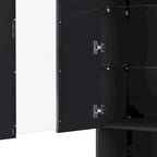 Mobile TV con caminetto elettrico non riscaldante da 34,2", Centro di intrattenimento con luce LED, Ripiani in vetro temperato per TV fino a 75"