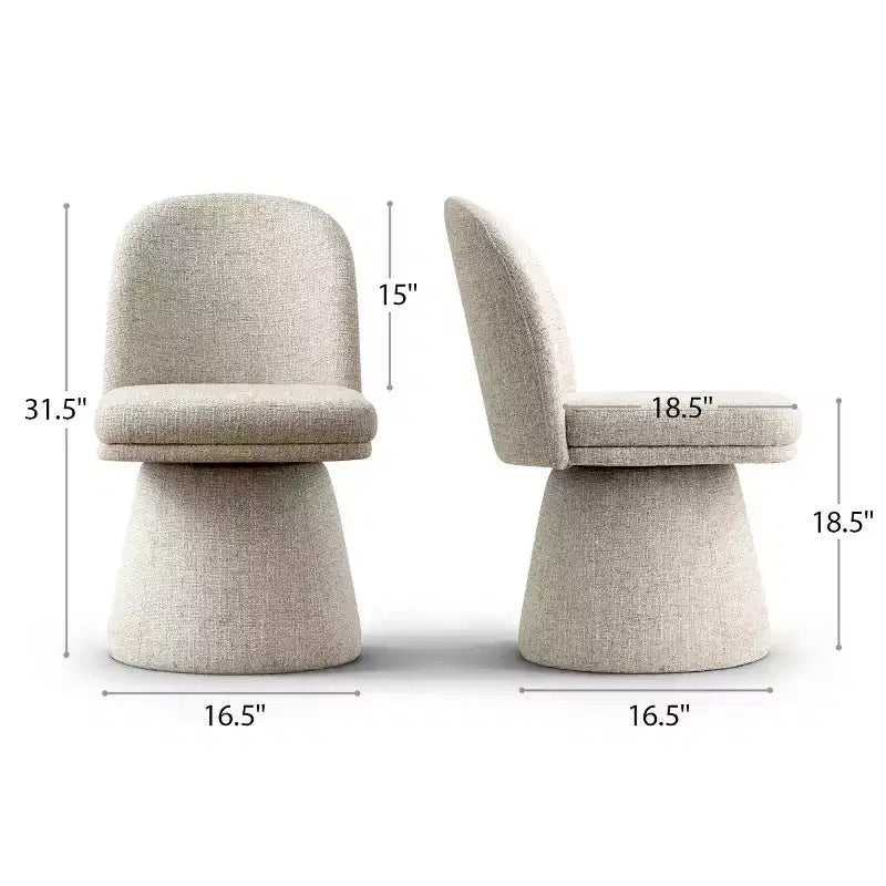 Ensemble de 6 chaises de salle à manger modernes pivotantes à 360°, sans accoudoirs, avec piètement de style piédestal, chaises d’appoint élégantes pour la cuisine, la salle à manger ou le bureau -Panipeachy