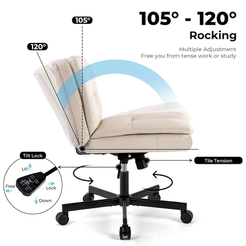 Sedia da ufficio grande con ruote, girevole a 360°