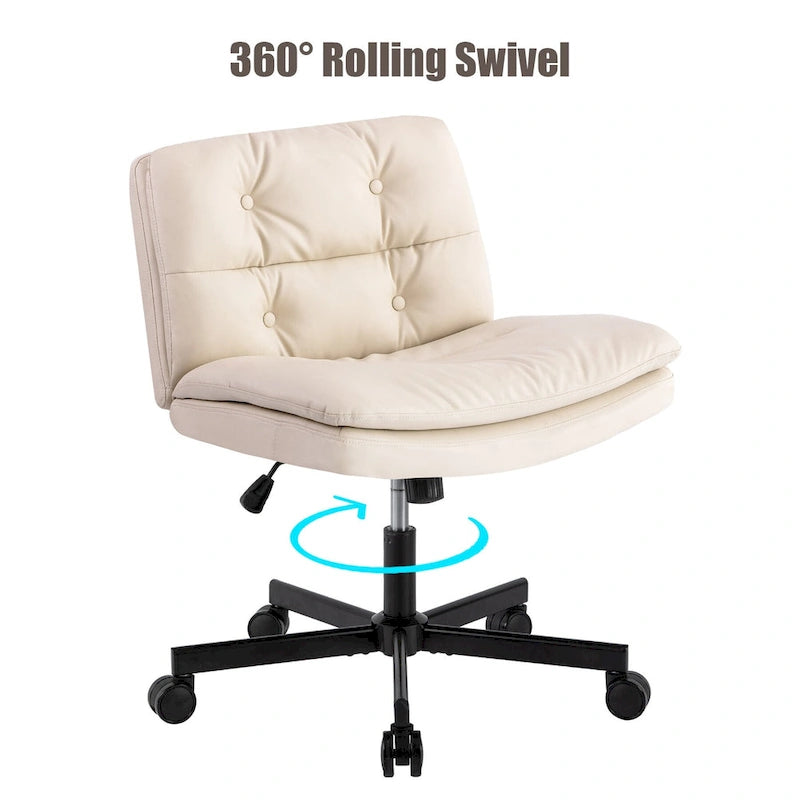 Sedia da ufficio grande con ruote, girevole a 360°