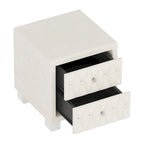 Elegant Velvet Nightstand, Bedside Storage Cabinet with Button-Tufted, Side Table with 2 Drawers with Crystal Handles
