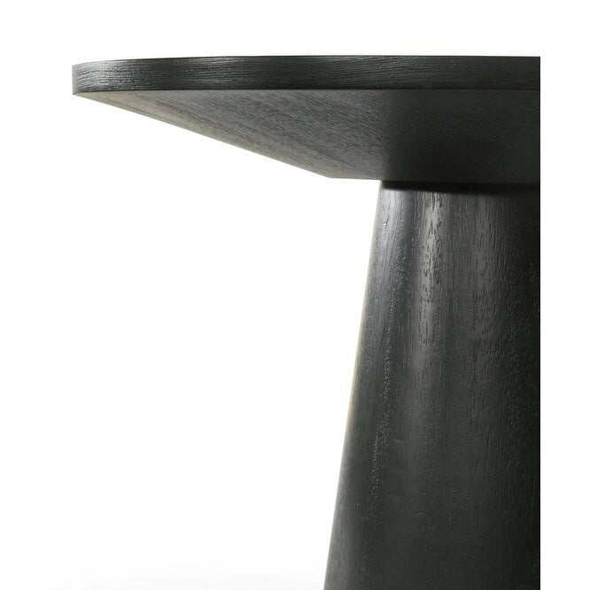 Tavolino rotondo nero da 22" con base a piedistallo