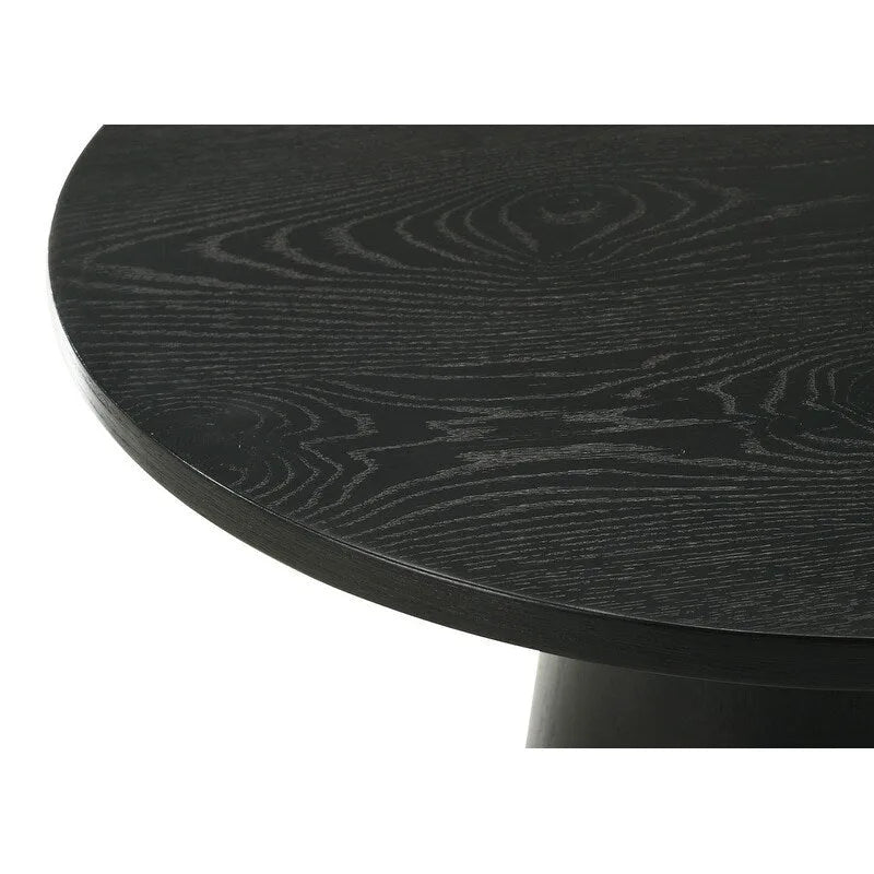 Tavolino rotondo nero da 22" con base a piedistallo
