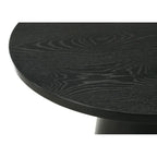Tavolino rotondo nero da 22" con base a piedistallo