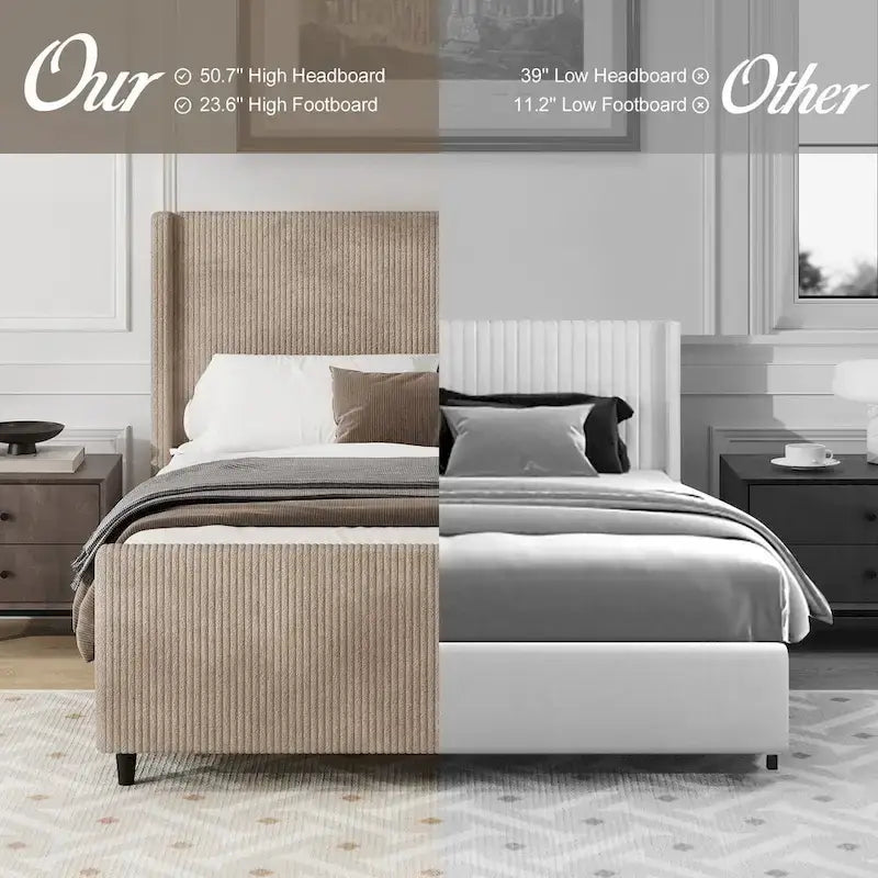 Struttura letto imbottita robusta e confortevole con elegante testiera