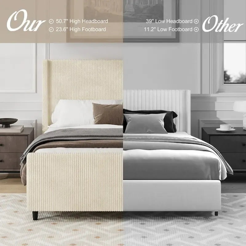 Struttura letto imbottita robusta e confortevole con elegante testiera