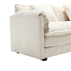 Divano Sezionale Angolare a 4 Posti Beige 112.2 in Tessuto Bouclé Moderno con Cuscini Sfoderabili e Braccioli Staccabili