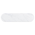 Consolle da 53,9" con piano in finto marmo e base in legno