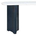 Consolle da 53,9" con piano in finto marmo e base in legno