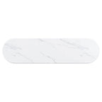 Consolle da 53,9" con piano in finto marmo e base in legno