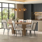 Conjunto de 2/4/6/8 cadeiras de jantar modernas, cadeiras de cozinha estofadas com almofada espessa para sala de jantar