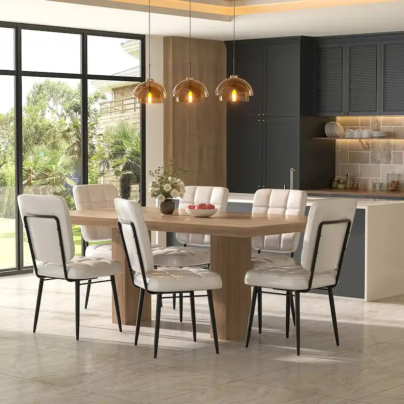 Conjunto de 2/4/6/8 cadeiras de jantar modernas, cadeiras de cozinha estofadas com almofada espessa para sala de jantar