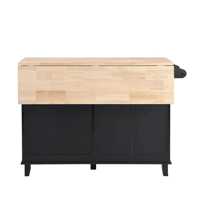 Ensemble îlot de cuisine TOPMAX avec rallonge rabattable et 2 places assises, ensemble table à manger avec étagère réglable, tiroirs et porte-serviettes