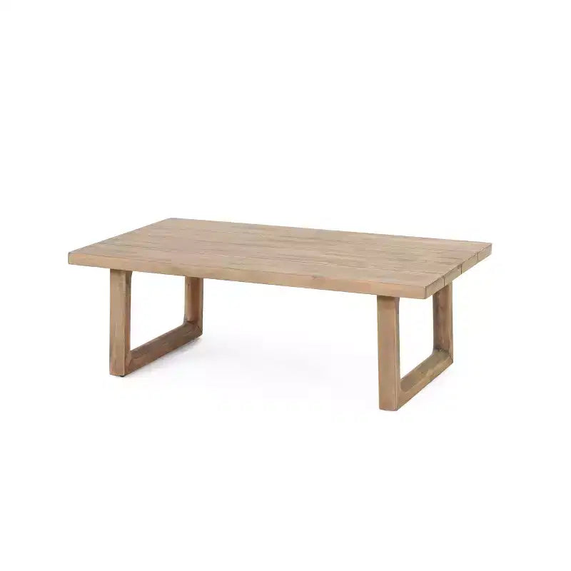 Gartenmöbel-Set aus Akazienholz, Outdoor-Sitzgruppe mit Couchtisch und weichen Polstern für Hinterhof, Veranda und Balkon, Beige – Merax