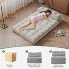 Divano letto futon pieghevole in velluto a coste, poltrona letto trasformabile da pavimento con cuscino e supporto per la schiena