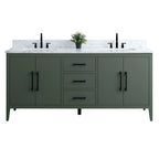 Mobile bagno Vanity Art 72 con doppio lavabo e piano in marmo composito