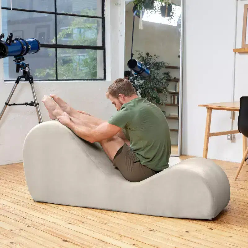 Elegantní lenoška Avana na jógu - vyrobeno v USA - skvělá na protahování, relaxaci, cvičení a další aktivity, 60D x 18W x 26H palců, světle šedá