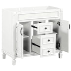 36-Zoll moderner Waschtischunterschrank mit Aufsatzwaschbecken und Spiegelschrank, 2 Türen und 2 Schubladen