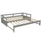 Letto da giorno allungabile con letto estraibile, letto da giorno in legno con letto estraibile