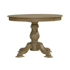 Mesa de jantar redonda com pé central Magnolia Manor e extensões - 2 acabamentos