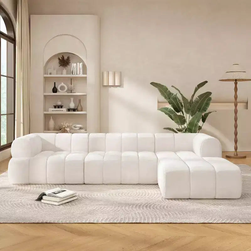 Divano componibile moderno a L Christopher Knight Home Keri 122 in schiuma ad alta densità con schienale basso