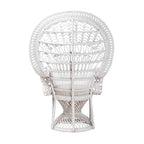 Kallima moderner bohemischer Pfauenstuhl aus weißem, naturfarbenem Rattan