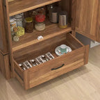 Armoire garde-manger de style champêtre HOMCOM 72 po avec portes de grange, grande armoire de rangement de cuisine avec étagères réglables et tiroir