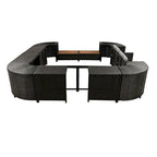 Spa-Umrandung, Spa-Gestell, viereckiges Outdoor-Lounge-Set aus Polyrattan