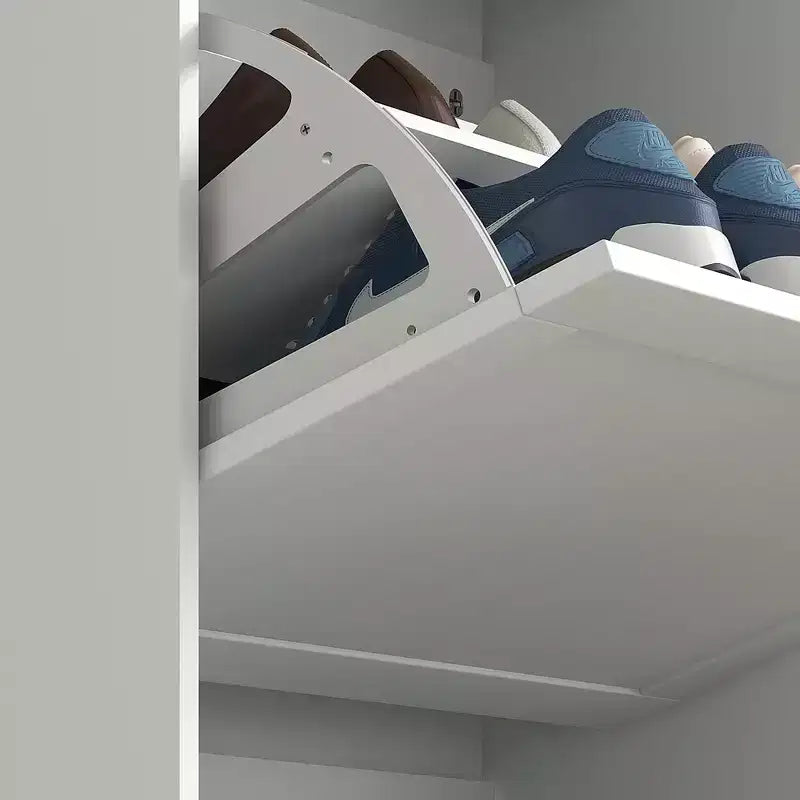 HOMCOM Schmaler Schuhschrank für den Eingangsbereich mit 3 Klappschubladen und verstellbaren Einlegeböden, Schuhregal-Organizer für 12–18 Paar Schuhe