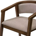 Christopher Knight Home Simon 5-teiliges Esszimmer-Set aus Gummibaumholz im Mid-Century-Modern-Stil mit Bouclé-gepolsterten Stühlen