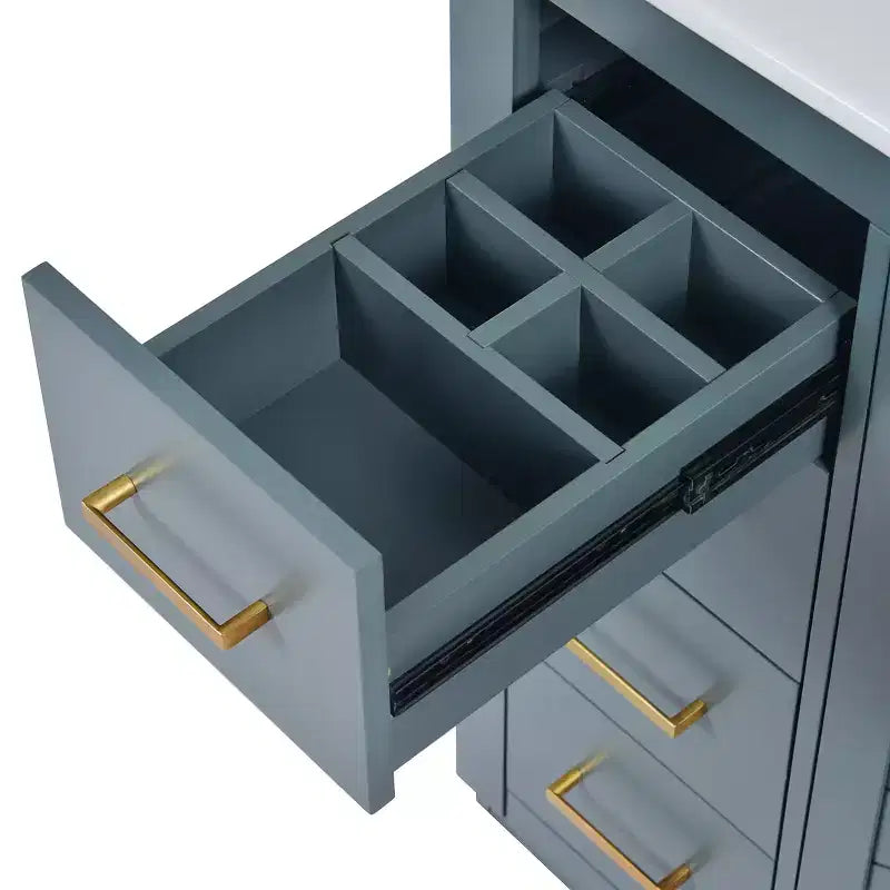 Badkamermeubel voor enkele wastafel van 30 met kast en 3 laden - zwart / blauw / groen / indigo / wit