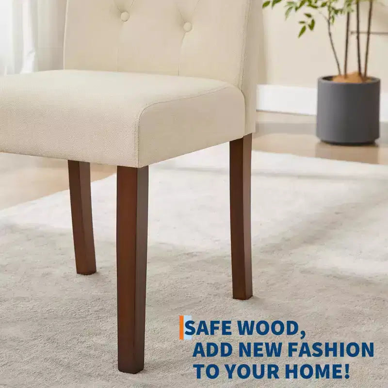 Parsons-Esszimmerstühle mit Knopfheftung, Set aus 6/4 Stück – gepolsterte Küchenstühle aus Stoff mit Holzbeinen und gepolsterten Sitzen – moderner Stil