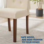 Parsons-Esszimmerstühle mit Knopfheftung, Set aus 6/4 Stück – gepolsterte Küchenstühle aus Stoff mit Holzbeinen und gepolsterten Sitzen – moderner Stil