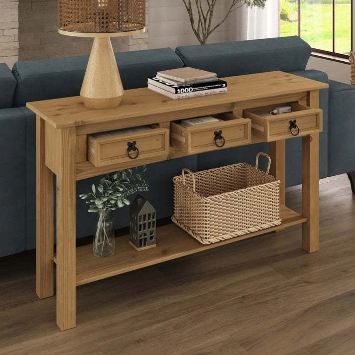 Holzkonsolentisch für den Flur mit 3 Schubladen Corona | Furniture Dash – N/A