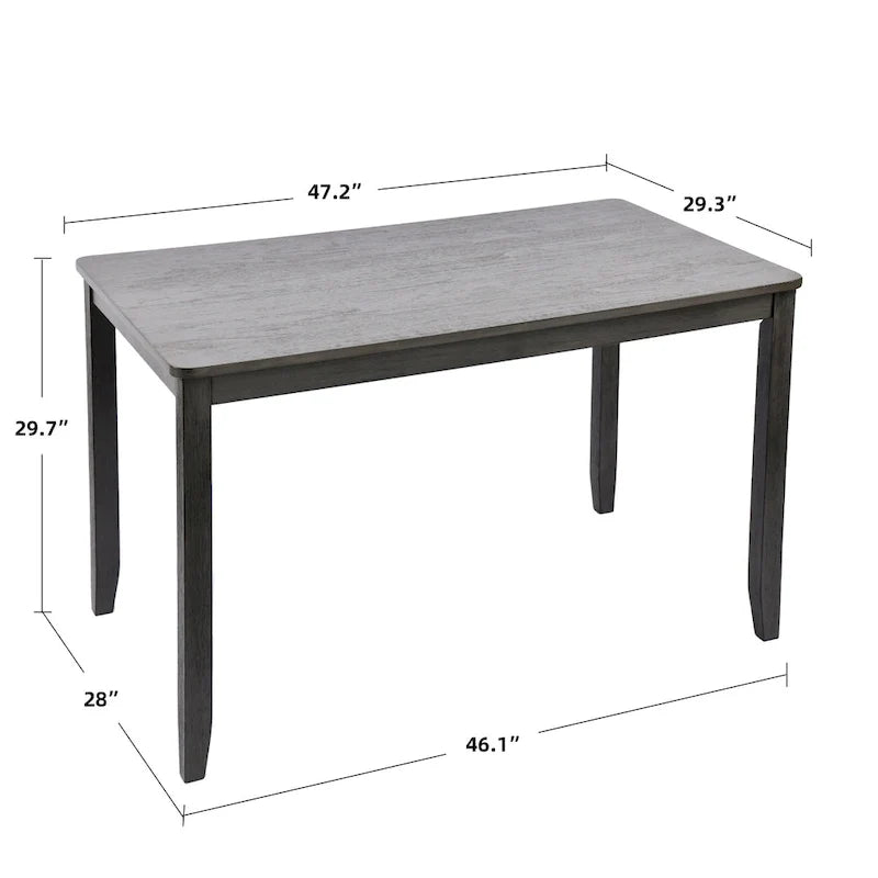 5dílná jídelní sestava z masivního dřeva pro 47L (1 stůl + 4 židle s lamelovým opěradlem)