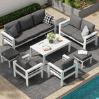 AECOJOY 7-delige aluminium tuinmeubelset voor buiten, loungeset