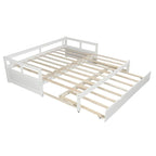 Letto da giorno allungabile con letto estraibile, letto da giorno in legno con letto estraibile