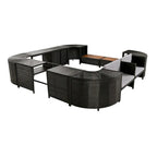 Spa-Umrandung, Spa-Gestell, viereckiges Outdoor-Lounge-Set aus Polyrattan