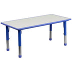 Rechteckiges, höhenverstellbares Aktivitätstisch-Set aus Kunststoff von Emma und Oliver, 23,625 W × 47,25 L, mit 6 Stühlen