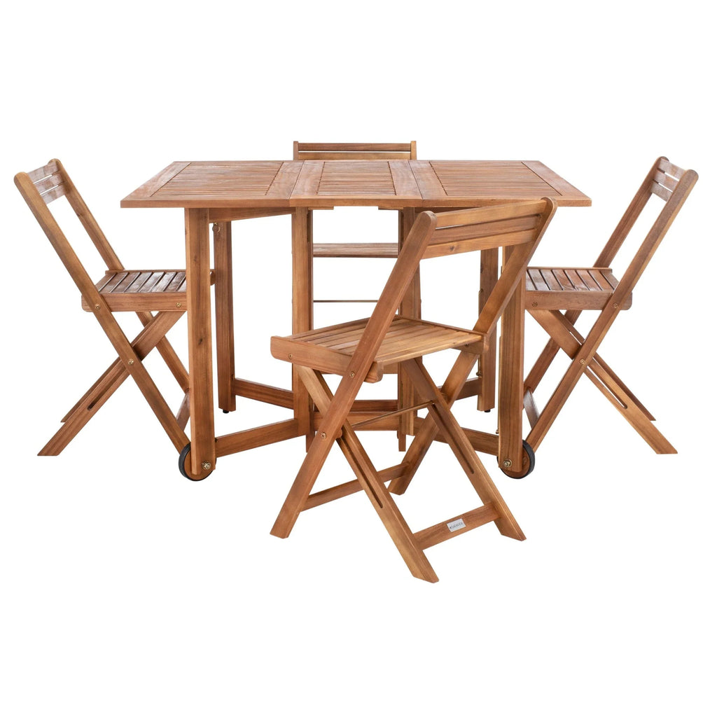 SAFAVIEH Outdoor Brandy 5dílná sestava venkovního jídelního stolu - 43Wx35Dx29H