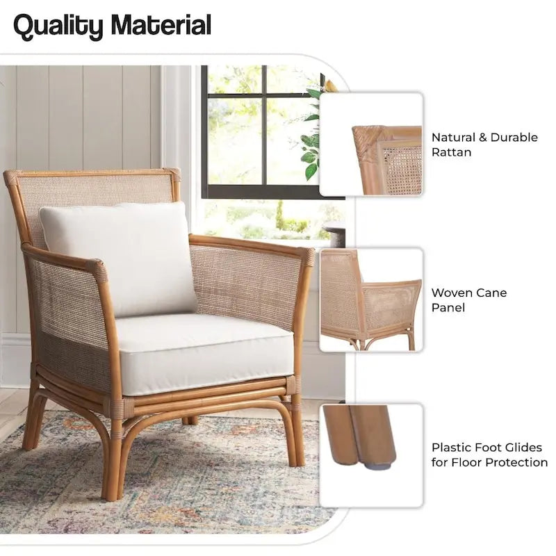 Poltrona decorativa in rattan Tatum