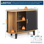 Buffet à façade cannelée de 40 po, meuble de rangement avec porte coulissante et étagère réglable, meubles de rangement modernes de type crédence, console de bar à tambour