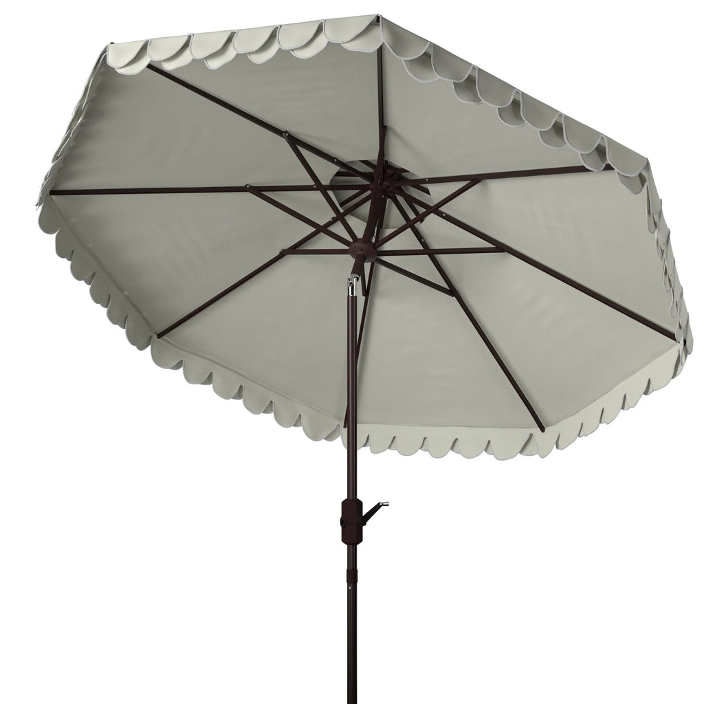 Parasol extérieur SAFAVIEH Kjerstin avec volant, 9 pieds, double toit