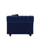 Whisen fluwelen 3-in-1 kingsize slaapbank en converteerbare slaapbank met verplaatsbare hocker, gecapitonneerd ontwerp