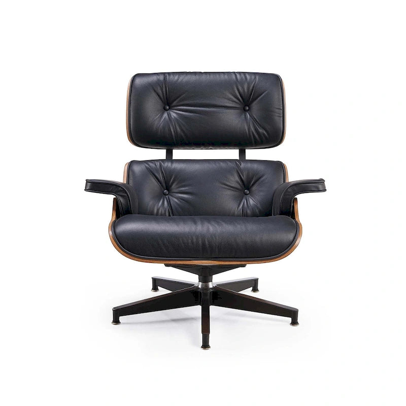 Poltrona lounge reclinabile in pelle dal design moderno di metà secolo