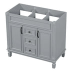 36-Zoll moderner Waschtischunterschrank mit Aufsatzwaschbecken und Spiegelschrank, 2 Türen und 2 Schubladen